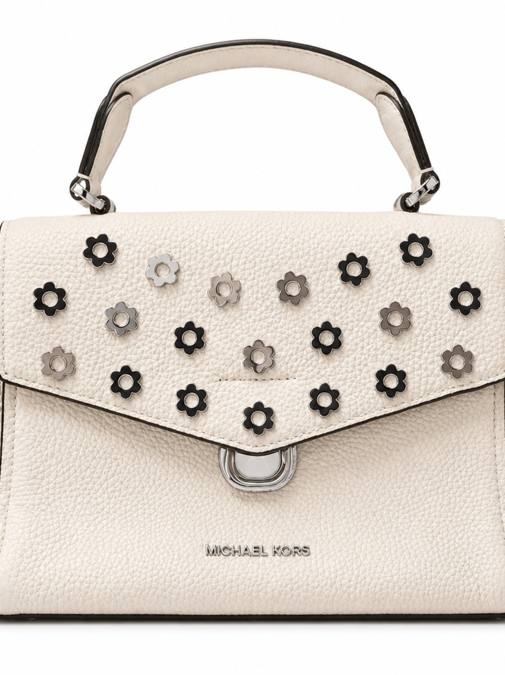 Michael Kors Cream Floral Stud Top Handle Satchel